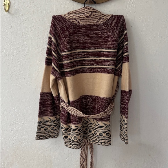 The GREAT RIDING CARDIGAN western Cream Black Burgundy Heavy Knit Medium - Picture 9 of 9